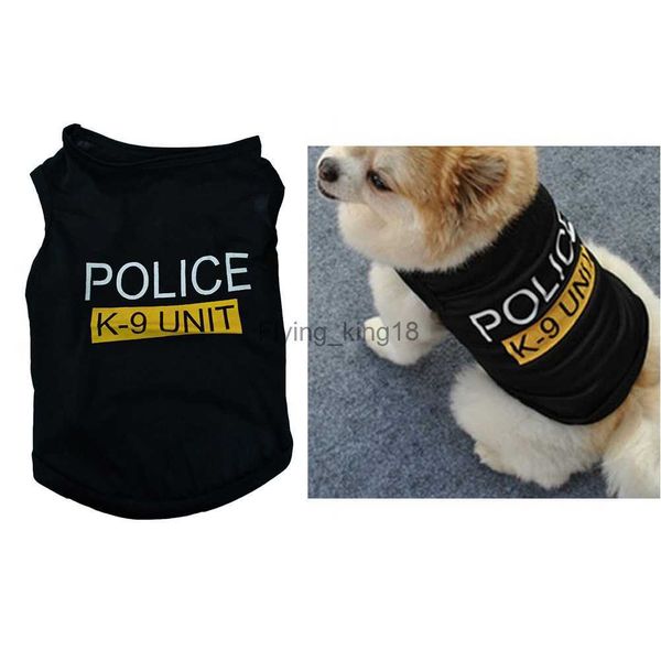 Pet Dog Cat Vêtements Polices T-shirt chien Polices Cosplay Clothes Dog Clothes Pet Dog Vest Letter Impringage Pet Vêtements Casual Style HKD230812