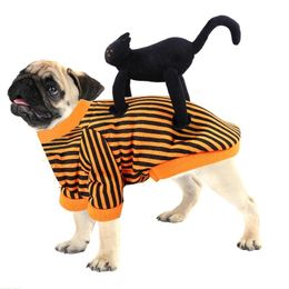 Pet Dog Cat Costumes Halloween Pet Clothes Dressing up Jacket Coats For Dog Cat Rider Style Clothes Winter Dog Coat Clothing 201111