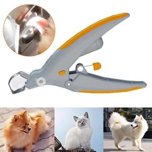 Pet Dog Cat Nail Clipper Machine De Découpe Beauté Ciseaux Animaux Chats Serrures LED Lumière Ongles Trimme Griffe Ongles Ciseaux Toilettage En Gros