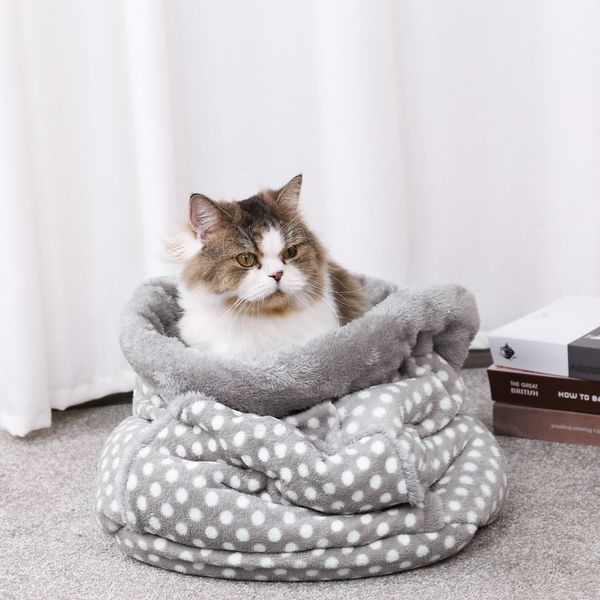 Sacs de couchage pour animaux de compagnie chien chat avec poche jolis lits confortables super chaud lapin chaton chiot coussin tapis multifonctions fournitures pour animaux de compagnie LJ201028