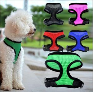 colliers de filet pour chien gilet de coffre pour chien harnais en nylon maillé sangle gilet collier plus chien harnais confort harnais arrière