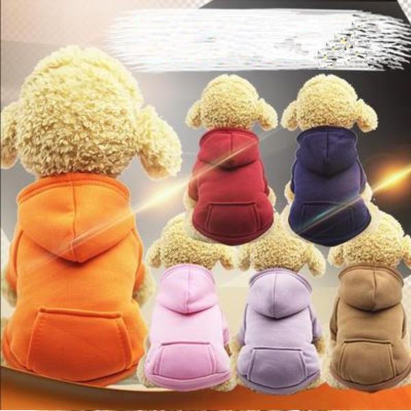 PET PERRO DE PERRO Ropa Cuerpo con capucha abrigo chaquetas de bolsillo Perrito Mascotas Overoles Pequeños trajes Trajes Petsupplies WLL719