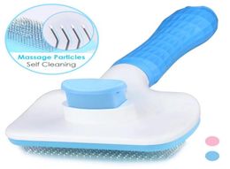 Pet Pet Doging Dematting Brush Brush Auto-nettoyage Épilation de cheveux pour chiens chats avec massage8914861