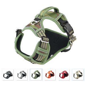 Hond Harnas 1000D Oxford Reflecterende Hond Vest halsbanden met Handvat voor Groot Medium Honden Husky Chihuahua Pit Bull Dog Supplies 211006