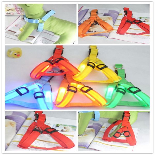 Collares de arnés para perros para mascotas, iluminación LED luminosa recargable por USB para perros, arneses para gatos, seguridad nocturna brillante recargable 20220112 Q2