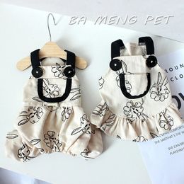 Pet Dog Jumpsuits For Rabbit Print Dog Sling Dress Summer Winter Pet Outfits Puppy Rok Dog Deskleding 240422
