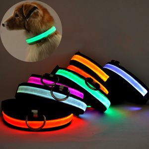Collier LED pour chien de compagnie Pet Glow Clignotant Collier LED Collier Laisses réglables (S, M, L, XL) DHL gratuit