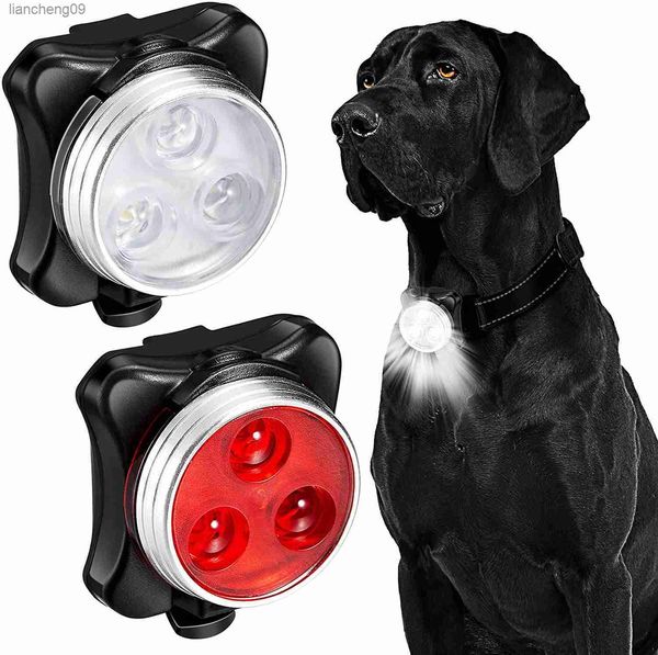 Mascota Perro Led Lámpara de luz Etiqueta Led Collar de perro Luz colgante Resplandor Noche Seguridad Led Perros Linterna para collar Arnés Correa L230620