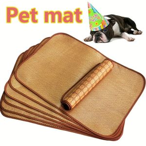 Pet Dog Mat Kennel refroidissement Matpet Floor Matsummer Mat Chat Chien de chien Mat de couchage Mat rattan 240510