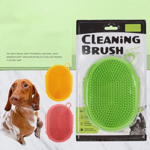 Peigne à aiguille pour chien de compagnie brosse de bain Double face Durable brosse à poils de beauté de Massage en plastique cheveux flottants enlever les outils de toilettage