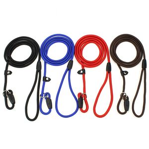 Pet Dog Nylon Training Training Slip Correa de plomo Collar de tracción ajustable Dogs Suministros 0.6*130 cm