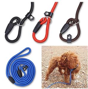 Correas de entrenamiento de cuerda de nailon para perros, correa de plomo antideslizante, Collar de tracción ajustable, suministros de cuerdas para perros, accesorios de 0,6*130CM