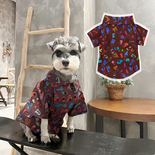 Chemise imprimée pour chien, printemps et été, Schnauzer Teddy Falcon, chemise respirante Vintage, vêtements pour animaux de compagnie, chat