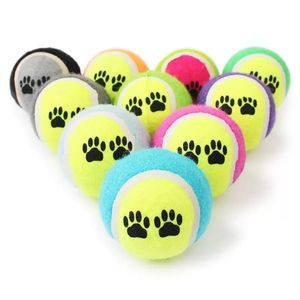 Pet Dog Puppy Play Toy Tennis Ball Chews Toys PAW PRINT OUTDOOR SPORT CATCH Fetch Training Balls 6.5 cm