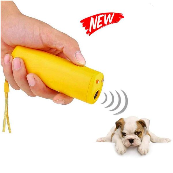 Repelente de perros para mascotas, antiladridos, antiladridos, antiladridos, ataques de animales agresivos, LED ultrasónico 3 en 1, dispositivo de entrenamiento de Control ultrasónico YL0241