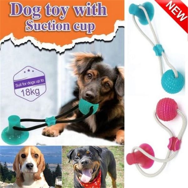 Jouet de balle en caoutchouc auto-jouant pour chien de compagnie avec ventouse jouets à mâcher molaires interactifs pour chien jouer chiot TRB jouet Drop Y20032384