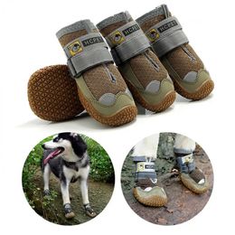 Chaussures pour chiens de compagnie, respirantes, antidérapantes, réglables, réfléchissantes, durables, bottes pour chiens de taille moyenne et grande, Protection des pattes, accessoires pour chiens 240115