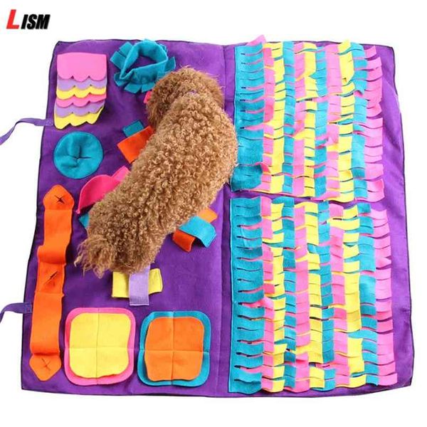 Pet Dog Sniffing Mat Find Food Training Blanket Play Toys Dog Mat Nosework Puzzle Toy Dog Snuffle Mat Pad Pour Soulager Le Stress 210924