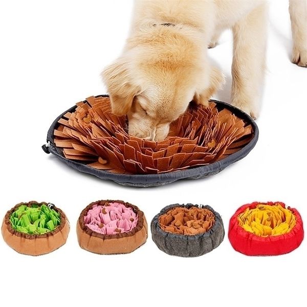 Pet Dog Sniffing Mat Find Food Training Blanket Dog Nosework Puzzle Blanket AntiChoking Pet Bowl Play Toy Pour Soulager Le Stress 201124