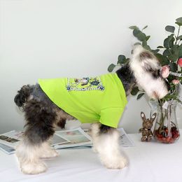 Hond Tee Pullover Sweatshirt Zomer Schnauzer Teddy Puppy Katoen Gedrukt Strass Parel T-shirt Sportshirt