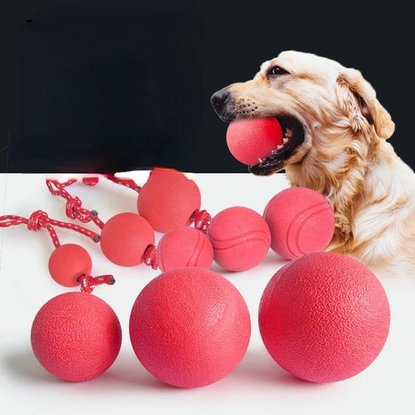 Bola de juguete para perros mascota molar anti-mordida bola de perros que rebota en verano, entrenamiento de goma de perro pequeño y mediano para perros, bola sólida