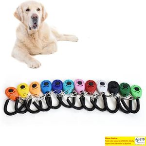 Pet Dog Training Klik op Clicker Agility Training Trainer Aid Dog Training gehoorzaamheidsbenodigdheden met telescopisch touw en haak