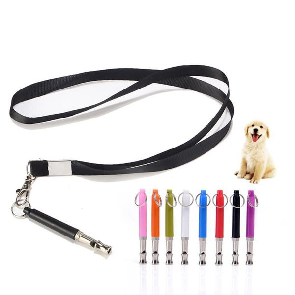 Sifflet d'entraînement pour chiens de compagnie, son de chiot, flûte Portable en alliage d'aluminium, accessoires pour chiens de magasin avec lanière