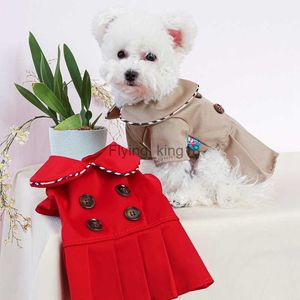 Animal de compagnie trench-coat trench-coat Robe Couple Khaki Doll Collar Dog Dog Robe Pet Cat Bow Jupe Costume Costume Pet Clothe