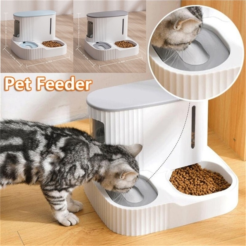 Pet Köpekler Kediler Otomatik Su Dağıtıcı Besleyici Depolama Sürekli Gıda Köpek Kase Malzemeleri 220323