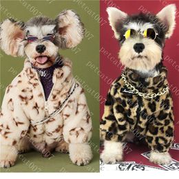 Honden Jassen Pluche Jas Luipaard Jacquard Huisdieren Jas Dog Apparel Thicken Warm Jacket Puppy Kleding
