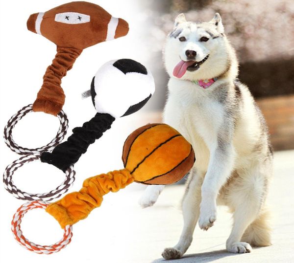 Pet Dogs Toy Fave Faged Cotton Rope Sport Ball Juguetes para Puppy Dog Pets Squeaker Sound Pet Supplies40664443