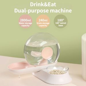 Mangeoire pour animaux de compagnie et distributeur d'eau et de nourriture automatique pour chiens et chats, 100 % sans BPA, recharge par gravité, facile à nettoyer, auto-alimentation pour petits et grands animaux, chiots, chatons, lapins