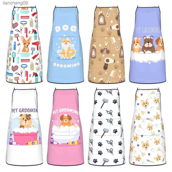 Toilettage pour animaux de compagnie pour chiens et chats Tabliers Chef de cuisine Tablier drôle réglable imperméable pour barbecue avec poches pour hommes femmes L230620