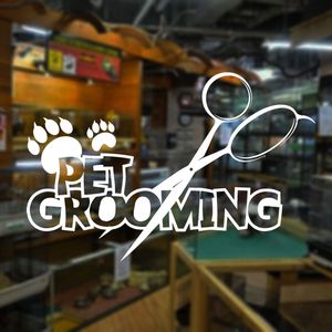 Pet Grooming Salon Muurtattoo Home Decor Poot Huisdier Winkel Teken Dierenkliniek Dieren Deur Raamstickers Vinyl Muurschilderingen 2079