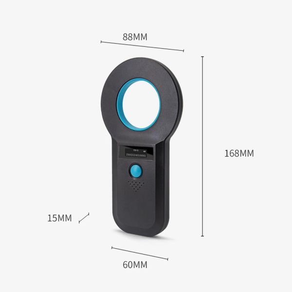 Lecteur d'identification pour animaux de compagnie ISO11784 / 5 Transpondeur de puce FDX-B Affichage OLED USB RFID SCANNER MICROPHIP HANDEDHELD POUR ANIMAL