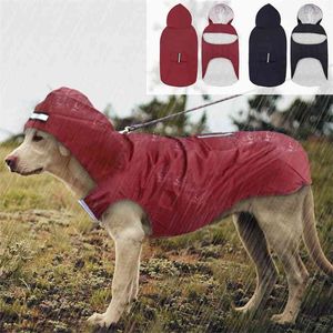 Huisdier Grote Hond Regenjas Waterdichte Big Dog Clothes Outdoor Coat Rain Jacket voor Golden Retriever Labrador Husky Big Dogs 3XL-5XL 210729