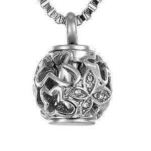 Pet Memorial Hollow Diamond Butterfly kralen 'Always In My Heart' Cremation Urn kettingas Keep Pendant Stainless293J