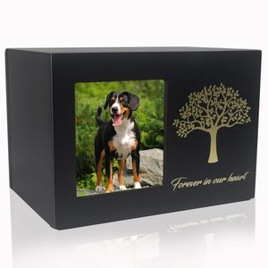 Urnes commémoratives pour animaux de compagnie pour chiens ou chats Cendres Urnes funéraires en bois pour animaux de compagnie avec cadre photo personnalisé