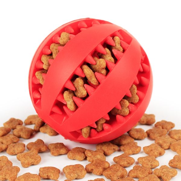 Balle rebondissante de nourriture pour animaux de compagnie mâche balle d'alimentation en caoutchouc naturel jouets éducatifs pour chiens LK290