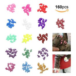 Capuchons d'ongles pour animaux de compagnie, couverture de protection des griffes pour chat, chaton, anti-rayures, avec colle adhésive, matériau PVC 44473354332755