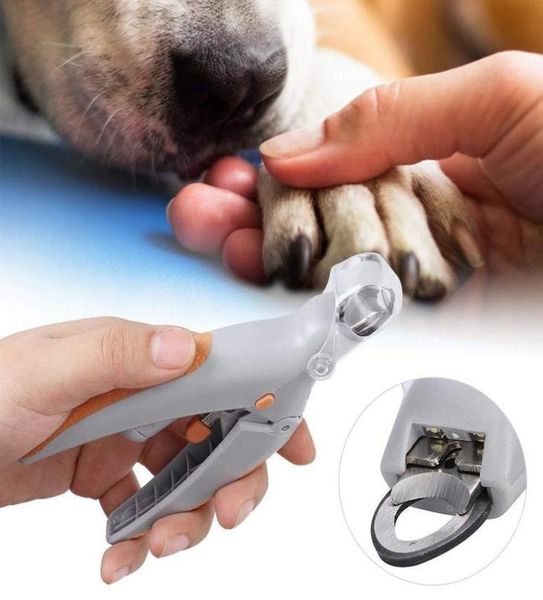 Pet Nail Clipper Ciseaux Pet Dog Chat Nail Toe Claw ciseaux LED Light Nail Trimm Cats Chiens de chien Diging Animal Fournitures de compagnie 2204471197