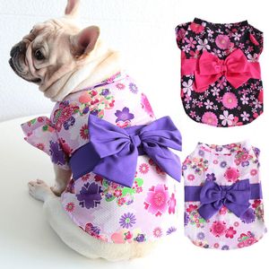 Tenue d'animaux excellentes 2 couleurs costume de chien de style de style kimono pour chiot pour chiot