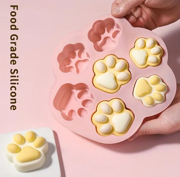 Moule à gâteau en silicone Pet Paw – Moule de cuisson antiadhésif pour chiots, friandises et travaux manuels, passe au lave-vaisselle, design mignon