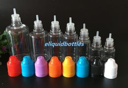 Botellas de plástico para mascotas 5 ml 10ml 15ml 20ml 30ml 50ml Clear Eliquid Ejuice Bottles for Oil Comtainer