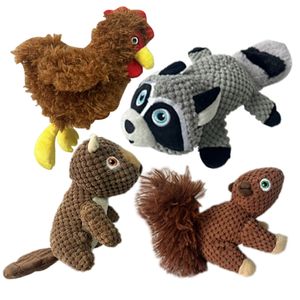 Jouets en peluche pour animaux de compagnie Amazon chat chien jouets anti-ennui résistant aux morsures dentition réaliste raton laveur écureuil castor coq chiot jouets à mâcher fournitures pour animaux de compagnie