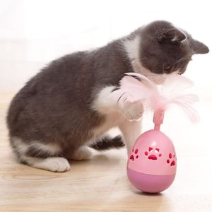 Produits pour animaux de compagnie Fuite de nourriture chat Jouets drôles boule gobelet avec plume cloche formation brinquedo s'appliquent aux chats jouet exercisgiochi gattoe