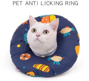 Pet Protective Collars Donut Neck Cone Anti Licking /Biting Ring voor hondenkat zachte huisdieren kitten puppy herstel kraag instelbaar trekkoord xs s m l 2kg-15 kg