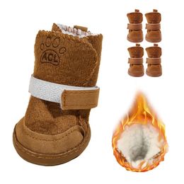 Chaussures de protection pour animaux de compagnie 4 pièces chien hiver confortable chaud Chihuahua bottes en plein air neige marche antidérapant chiot baskets 231115