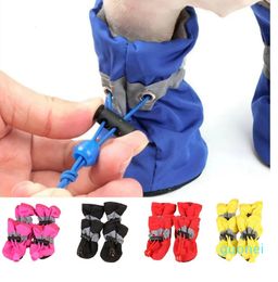 Zapatos protectores para mascotas, 4 unidades, impermeables, antideslizantes, para perros, Chihuahua, Botas de lluvia, calzado