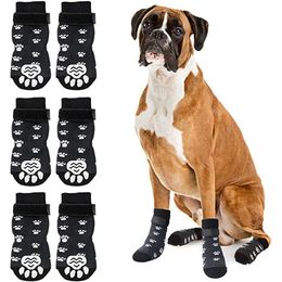 Beschermende schoenen voor huisdieren Antislip hondensokken Grip met riemen Tractiecontrole voor binnen op hardhouten vloeren Slijtage pootbeschermer Alle honden 231116